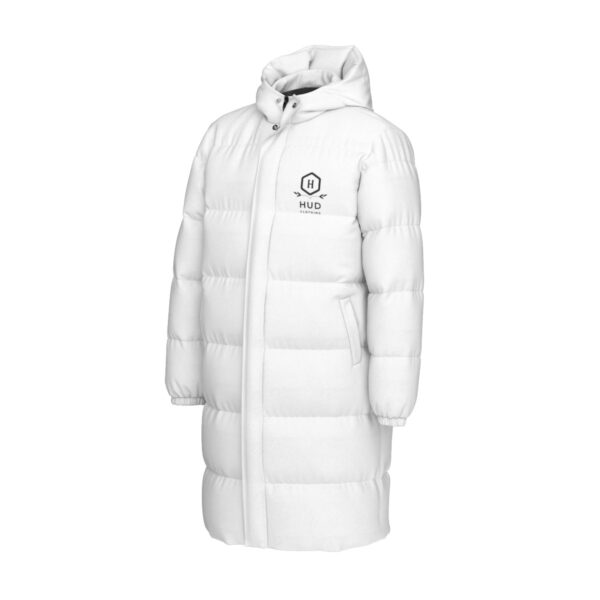 Unisex Long Down Jacket (White) - Image 3