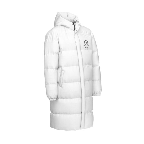 Unisex Long Down Jacket (White) - Image 4