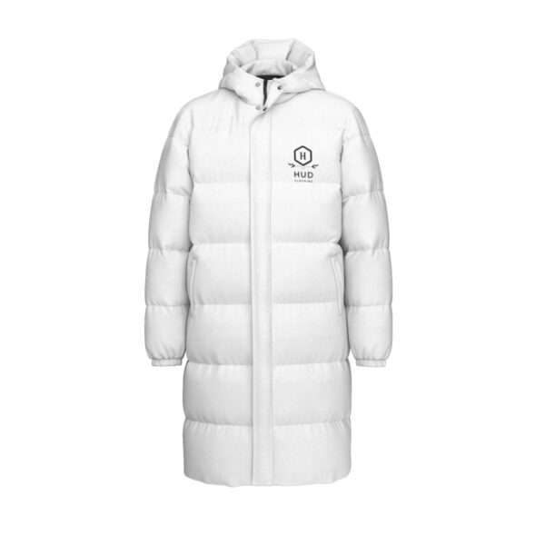 Unisex Long Down Jacket (White) - Image 2