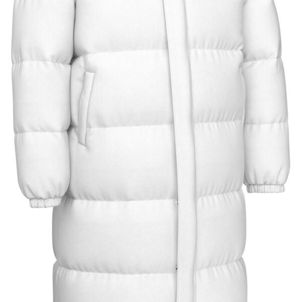 Unisex Long Down Jacket (White) - Image 8