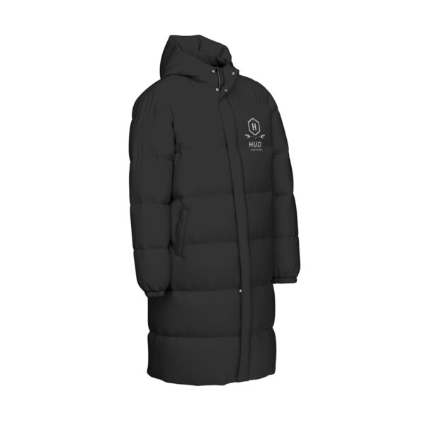 Unisex Long Down Jacket (Black) - Image 4